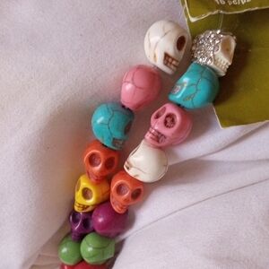 Colorful Skull Bead Bracelet for Kids